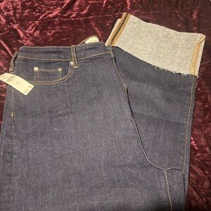 Brand New Pilcro Dark Wash Denim Jeans with Rolled Cuff